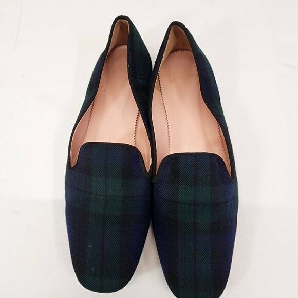 J Crew Women’s Tartan Plaid Smoking Loafers Flats Size 8.5 AA - Picture 10 of 11